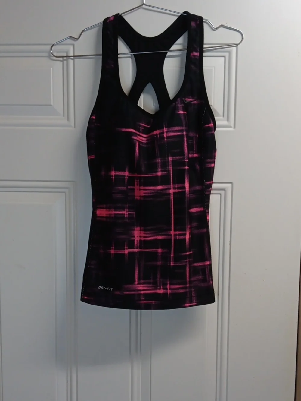Nike Black Tank Top with Pink Pattern Racerback